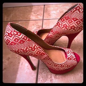 Red/Creme Heels, perfect for a girls night out